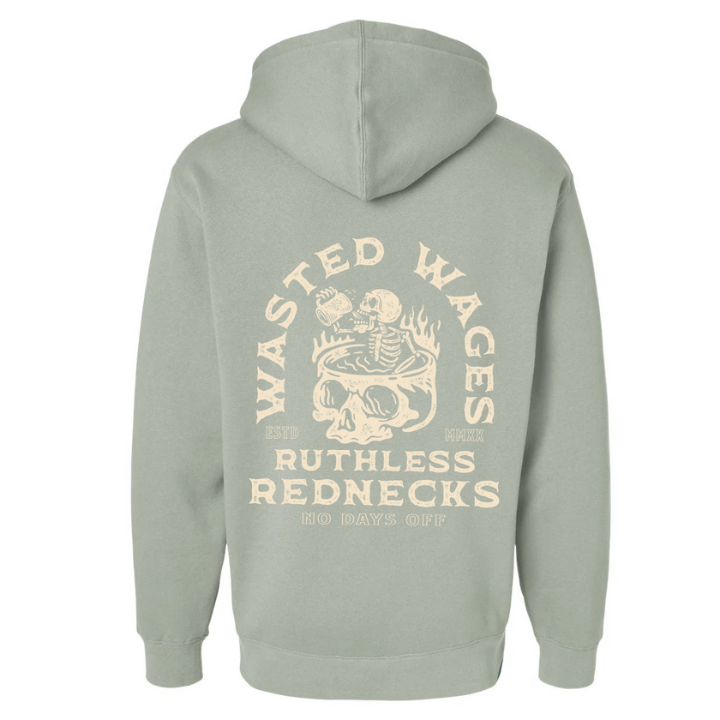 HOODY WW SKULL SPA - SAGE